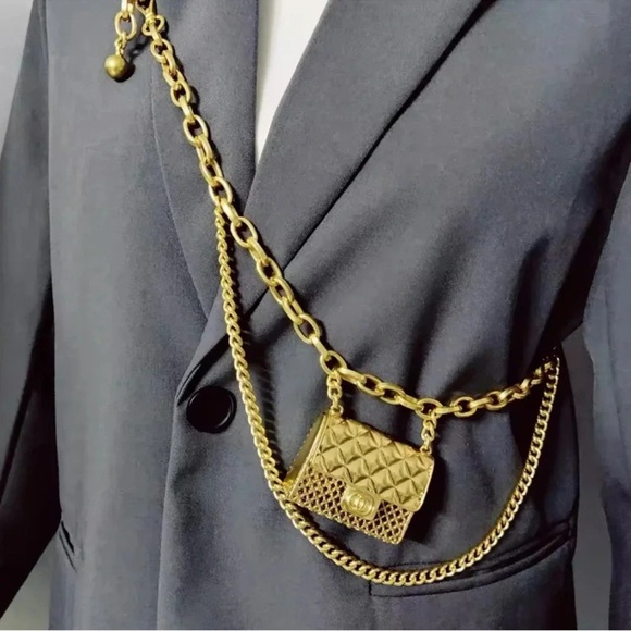 Anthropologie Gold Chain Belt - Picture 3 of 16